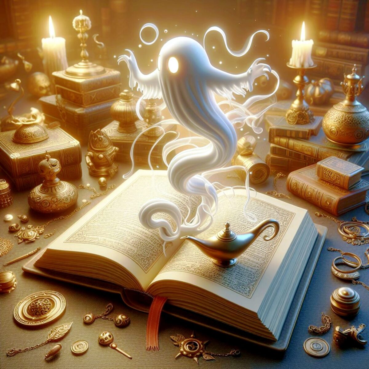 Logiciel miracle. Fantôme sort de la lampe d’Aladin